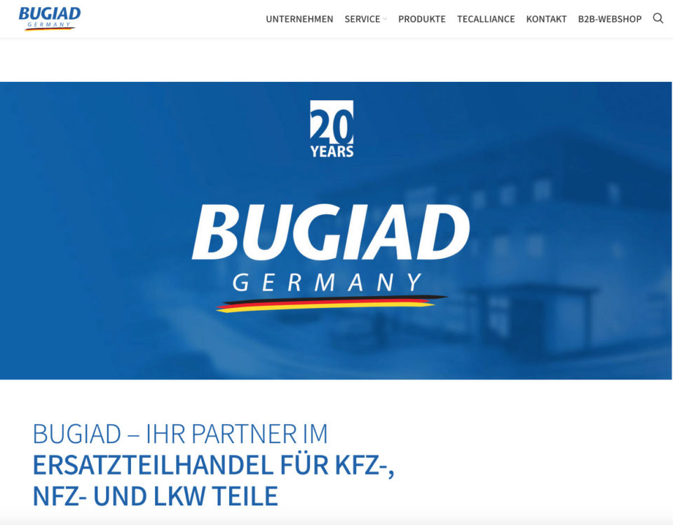 Bugiad Ersatzteilhandel Kfz Nfz Lkw Teile Wordpress Webdesign Programmierung