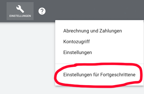 Google Express Smart Konto Fortgeschrittene Oberflaeche Uebersicht Einstellung 1