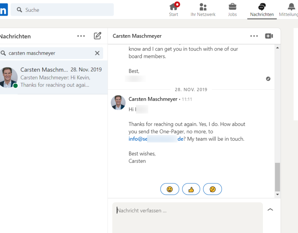 Mitarbeiter Finden Via Linkedin Antwort Von Carsten Maschmeyer Hoehle Der Loewen