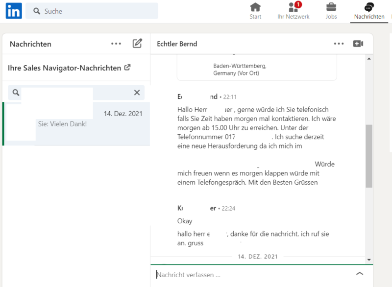 Mitarbeiter Finden Via Linkedin Beispielantwort