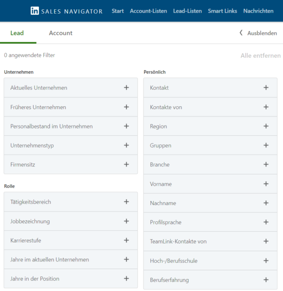 Mitarbeiter Finden Via Linkedin Linkedin Suche Sales Navigator