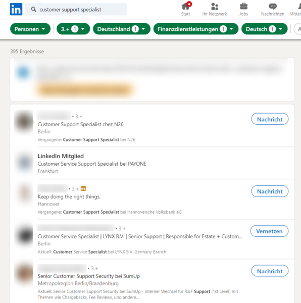 Mitarbeiter Finden Via Linkedin Linkedin Suche Standardfilter Beispiel