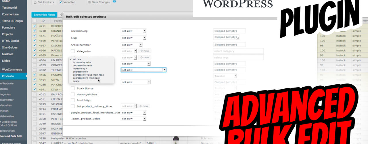 Woocommerce Advanced Bulk Edit