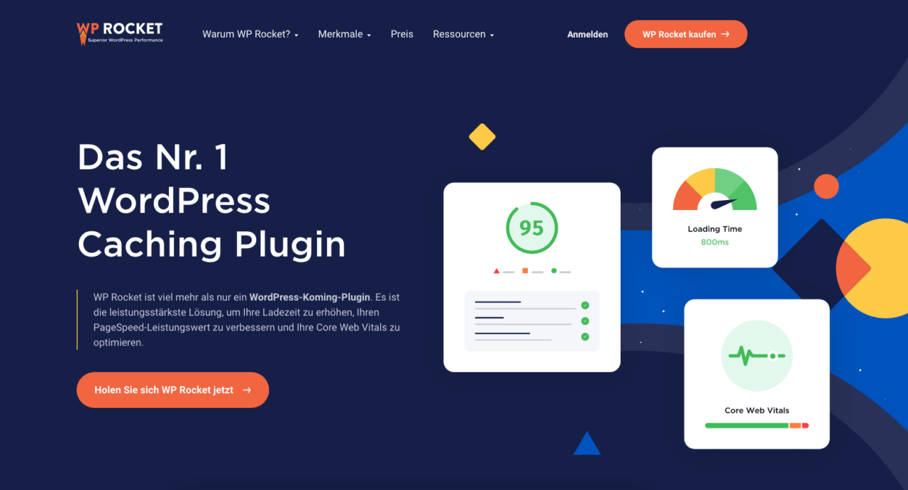 Bestes WordPress Caching Plugin Wp Rocket Page Speed Optimierung Ladezeit Schneller Kuerzer Besser