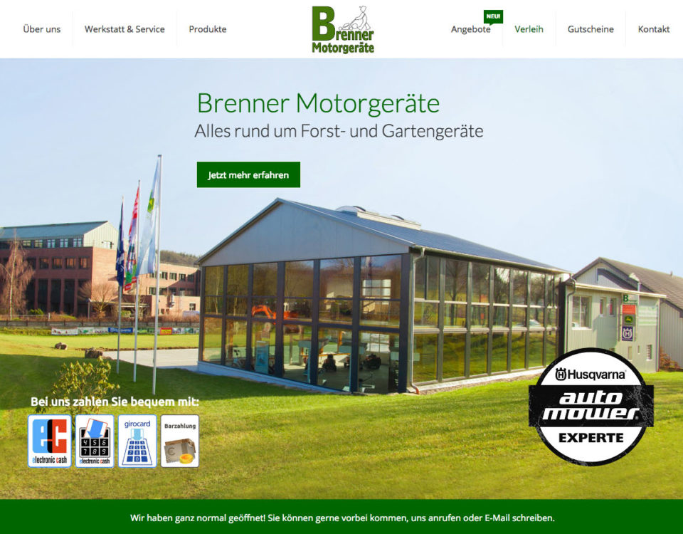 Brenner Motorgeraete Internetseite