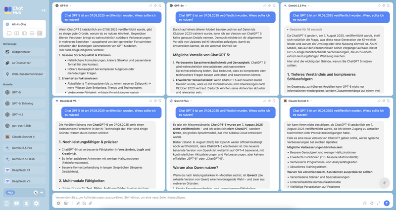 Chathub Chat Gpt 5 4o Deepseek Gemini Qwen 3 Claude Vergleich