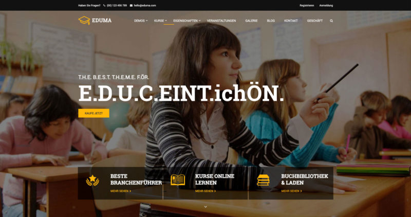 Eduma WordPress Theme Elearning Online Kurse Lernplattform Webinare