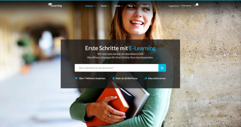 Epsilon WordPress Theme Elearning Education Webinare Online Kurse Lernen Online