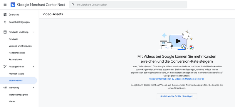 Google Merchant Center Video Assets Videoassets
