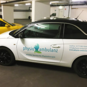 Physiotherapie Autobeklebung Fahrzeugbeschriftung