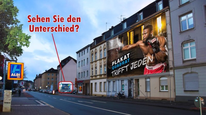 Plakatquadrat Aussenwerbung Plakatwerbung Werbeplakat Werbetafel Leuchtreklame Unterschied