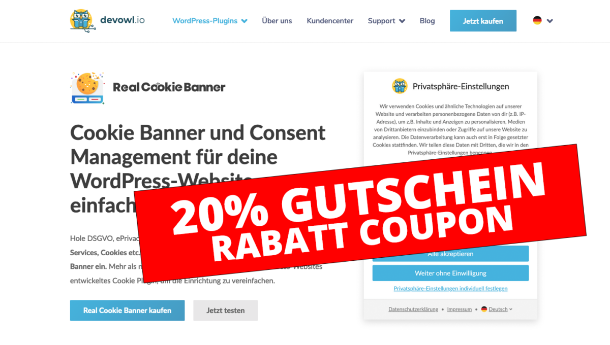 Real Cookie Banner Gutschein Rabatt Coupon