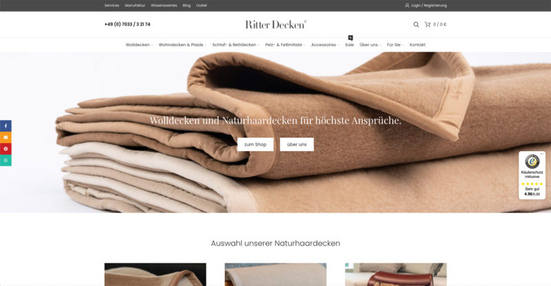Ritter Decken Naturhaardecken Shop Online Kaufen