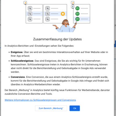 Umstellung Google Analytics Conversions Schluesselereignisse Ziele Ereignisse Ga4