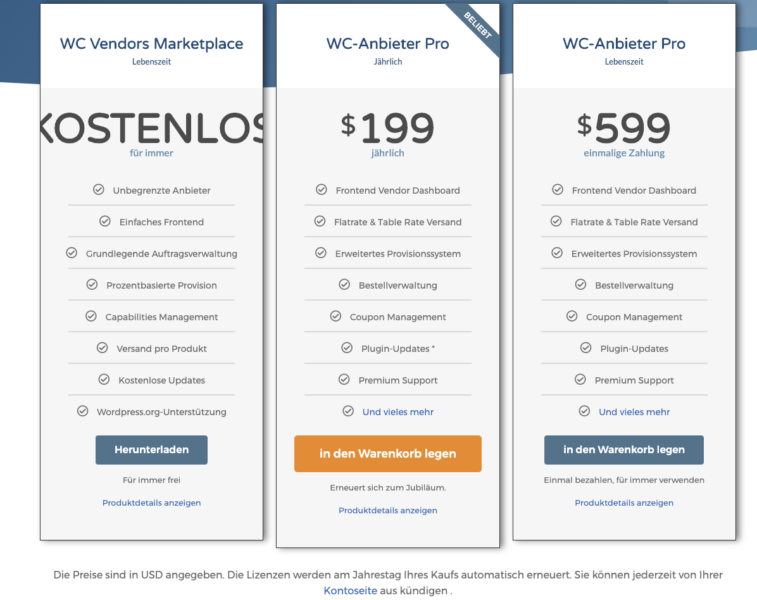 Wc Vendors Preise Kosten Pakete