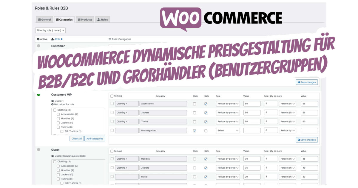 Woocommerce Dynamische Preisgestaltung B2b B2c Grosshaendler Benutzergruppen