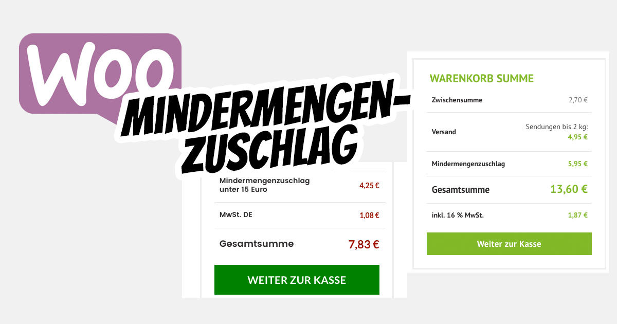 Woocommerce Mindermengenzuschlag Gebuehr Mindestmenge Mindestbetrag Mindestabnahme