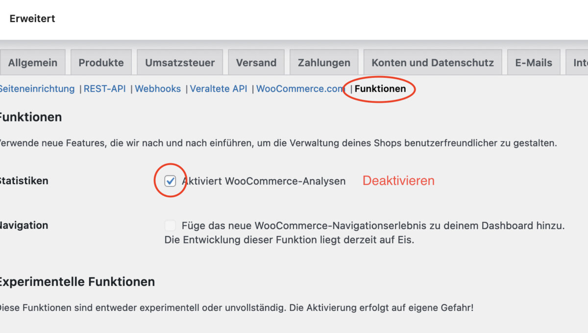 Woocommerce Statswp Deaktivieren Dsgvo Deaktivierung Skript Wp.stats