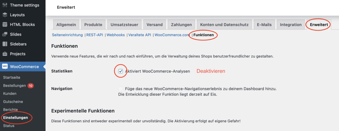 Woocommerce Statswp Deaktivieren Dsgvo Deaktivierung Skript Wp.stats