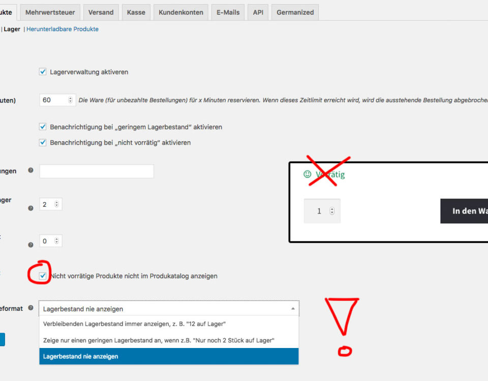 Woocommerce Vorraetig Stock Hinweis Entfernen Lieferbar Nicht Auf Lager Shop Hide