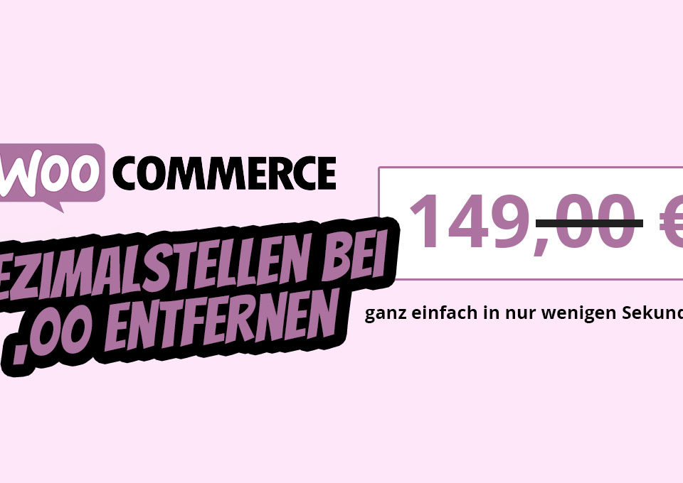 Wordpress Woocommerce Dezimalstellen Entfernen Nachkommastellen 00