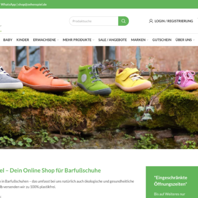 Zehenspiel Online Shop Ecommerce Woocommerce Agentur Online Marketing