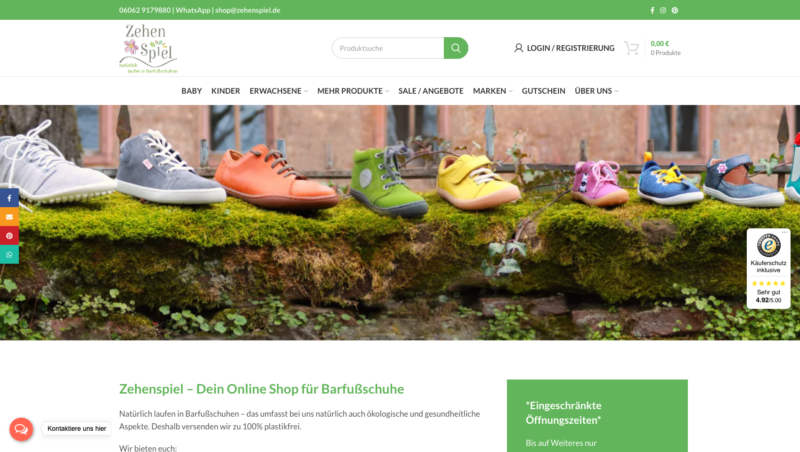 Zehenspiel Online Shop Ecommerce Woocommerce Agentur Online Marketing